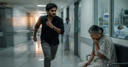 അച്ഛനെ കാണാൻ ആശുപത്രിയിലേക്ക് ഓടുന്ന മകൻ